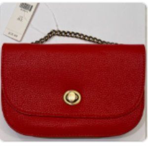 Anthropologie Red Leather Crossbody Bag NWT